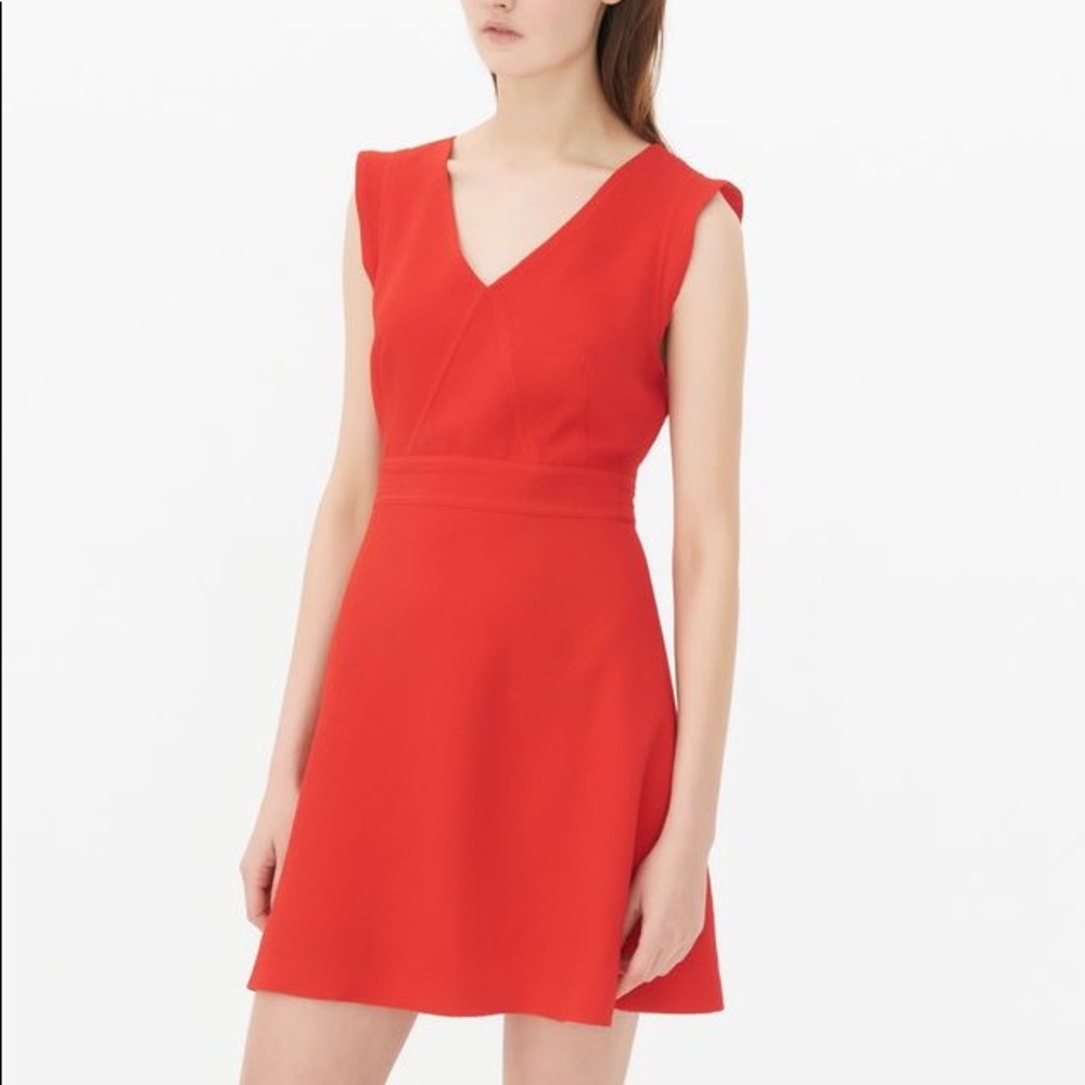 Sandro ruffled crepe dress